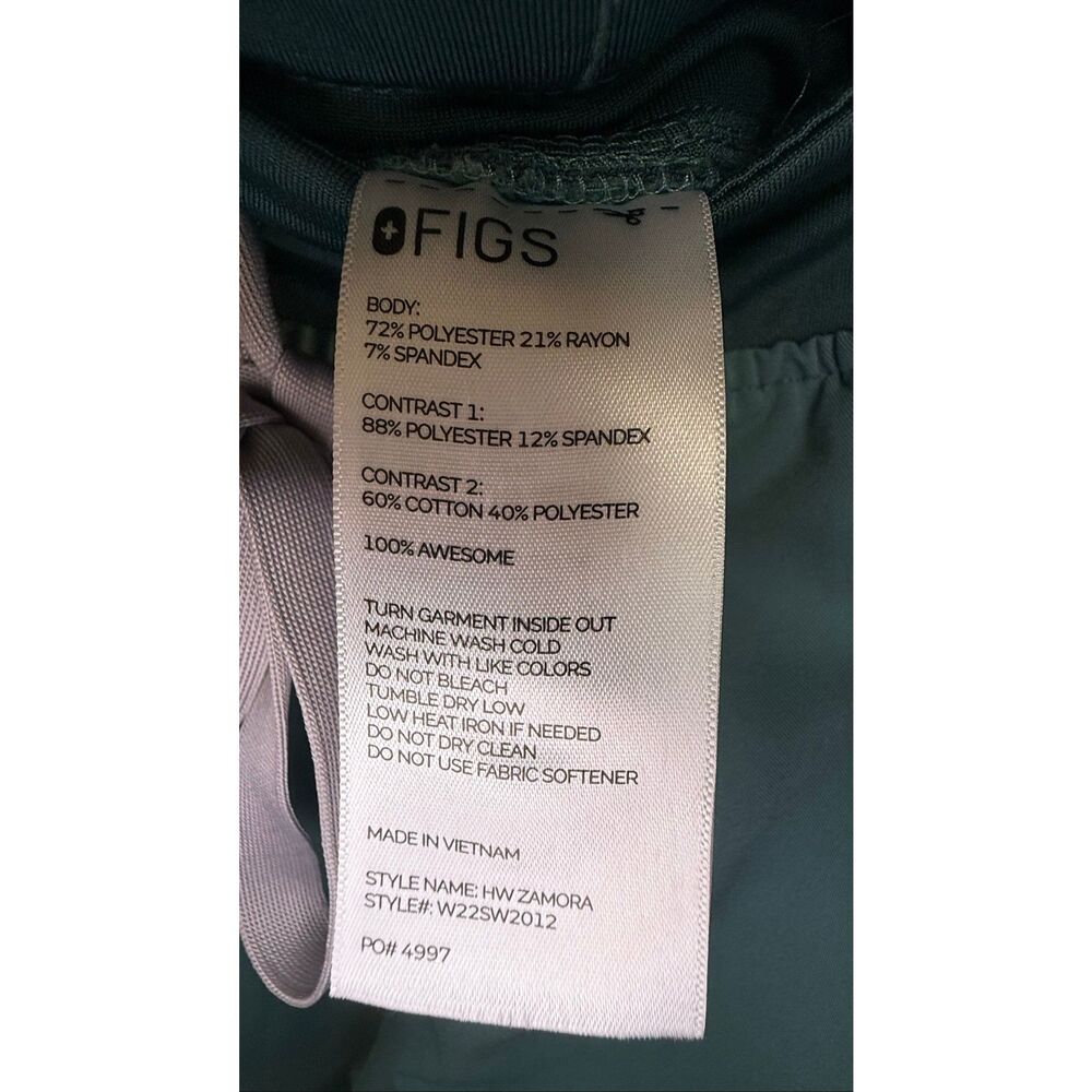 Figs women Zamora green scrub jogger po#4997 size large - Picture 7 of 8